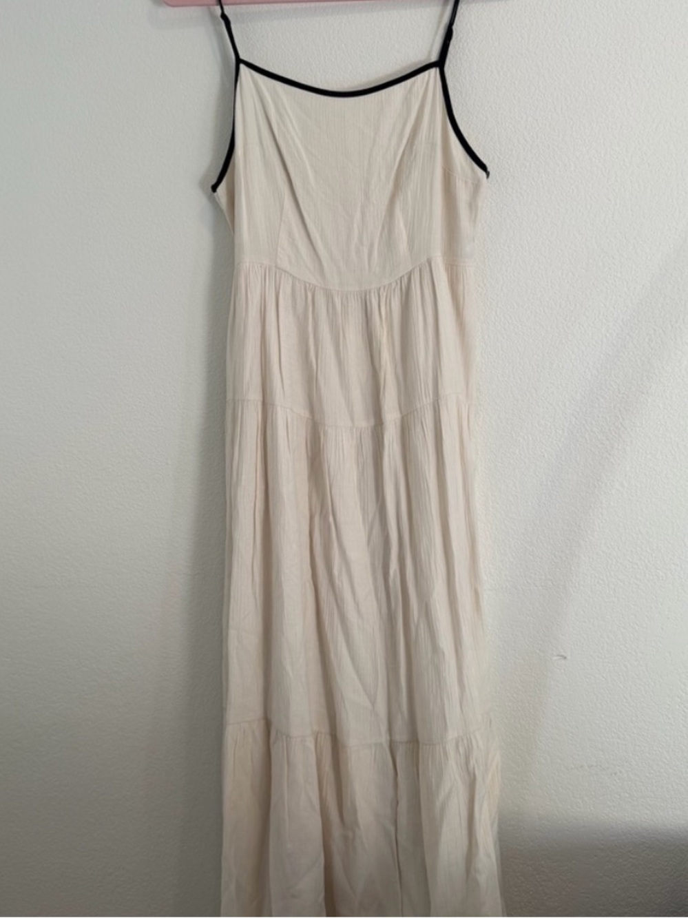 a new day Cream Maxi Dress with Black Trim